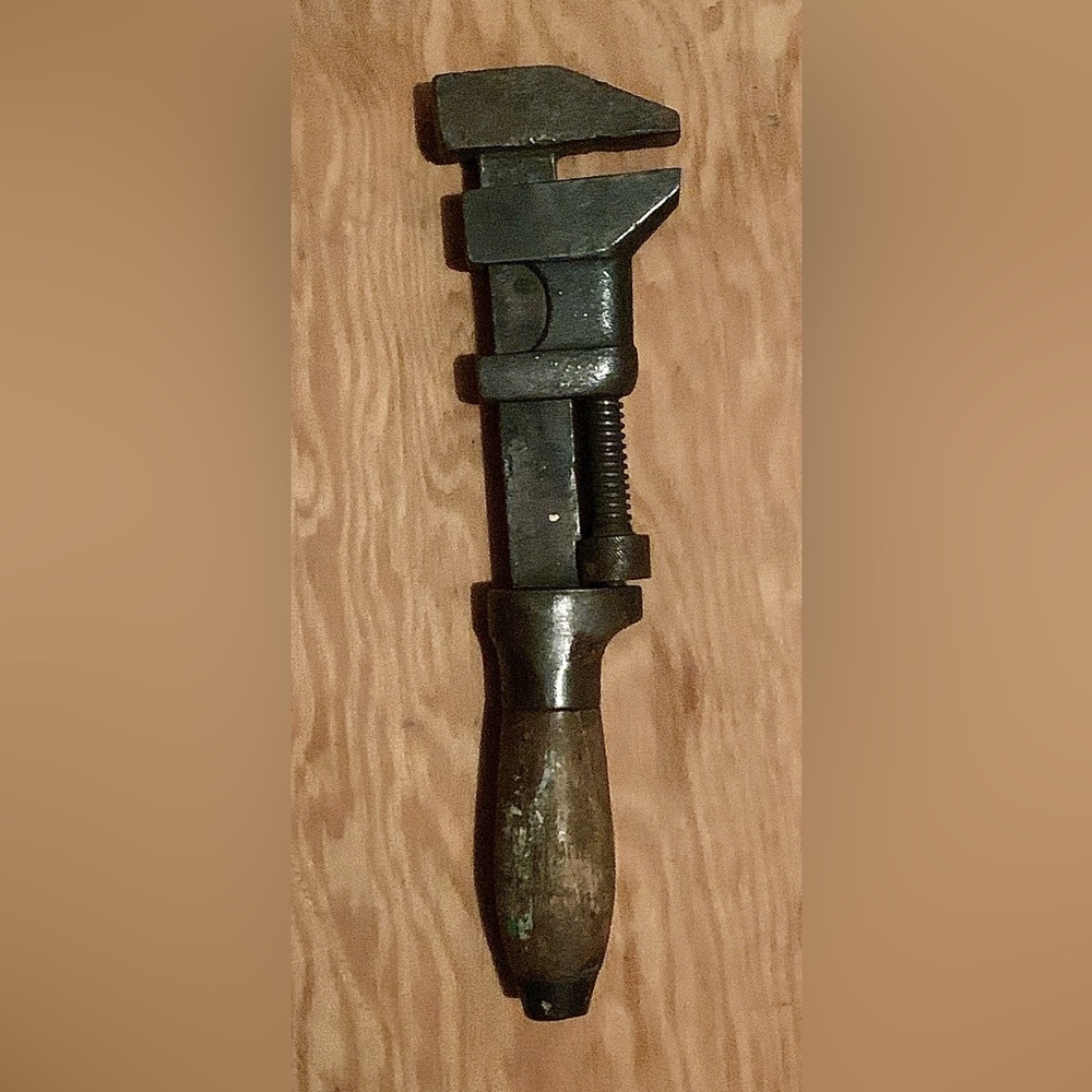 1880s Antique 10" Wooden Handled Girard Pennsylvania USA Railroad Monkey Wrench
